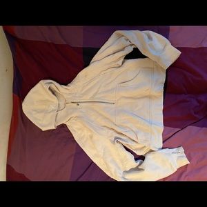 Oversized Scuba Hoodie 1/2 zip M/L White Opal